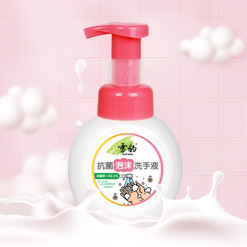 雪豹抗菌泡沫洗手液250g 無(wú)磷水果清新 成人兒童寶寶嬰兒按壓式家用 抗菌泡沫250g